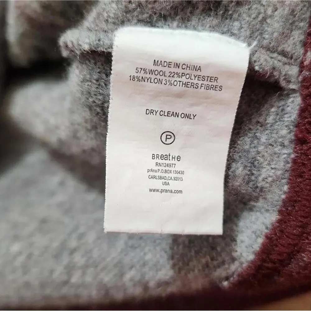 Prana long sleeve pullover wool sweater women size XS